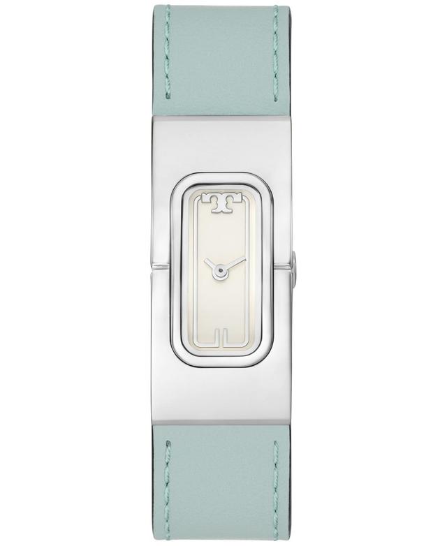 Tory Burch Womens The T Watch Blue Leather Strap Watch 18mm Product Image