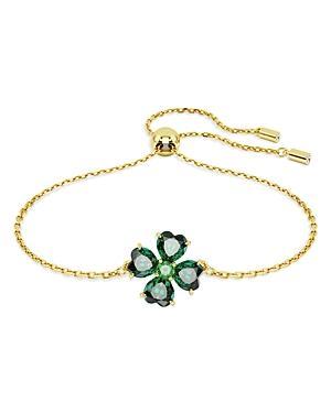 Womens Idyllia Goldtone & Swarovski Crystal Four-Leaf Clover Charm Bracelet Product Image