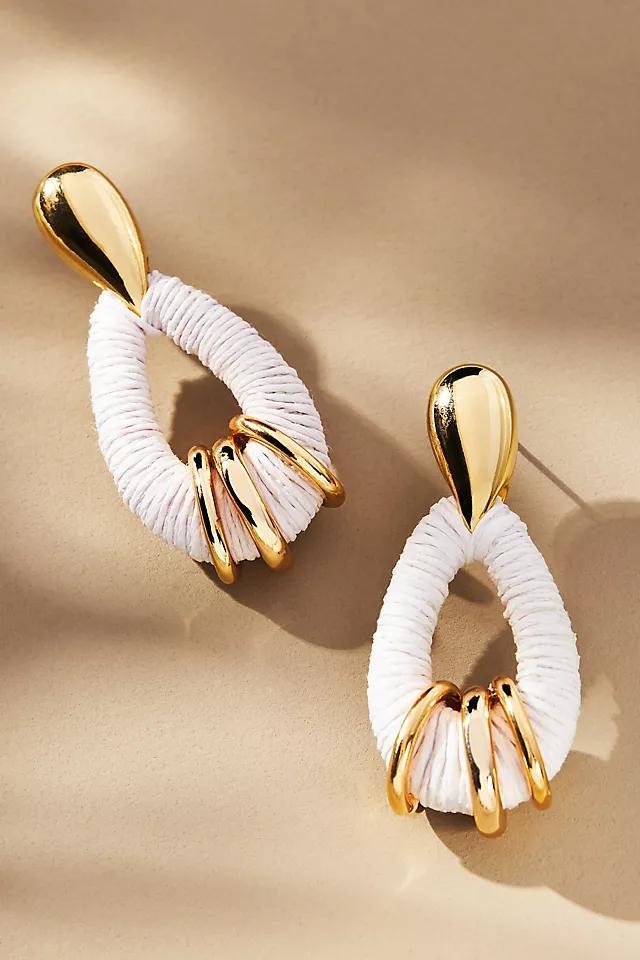 Raffia-Wrapped Hoop Earrings Product Image