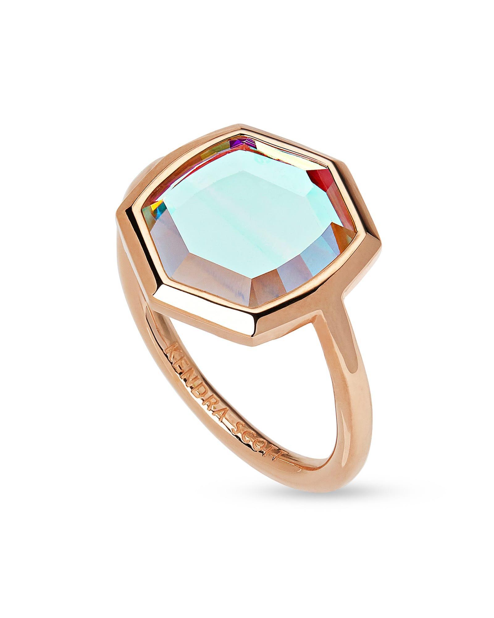 Davis 18k Rose Gold Vermeil Cocktail Ring in Ivory Mother-of-Pearl Product Image