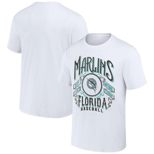 Mens Darius Rucker Collection by Fanatics White Florida Marlins Cooperstown Collection Distressed Rock T-Shirt Product Image