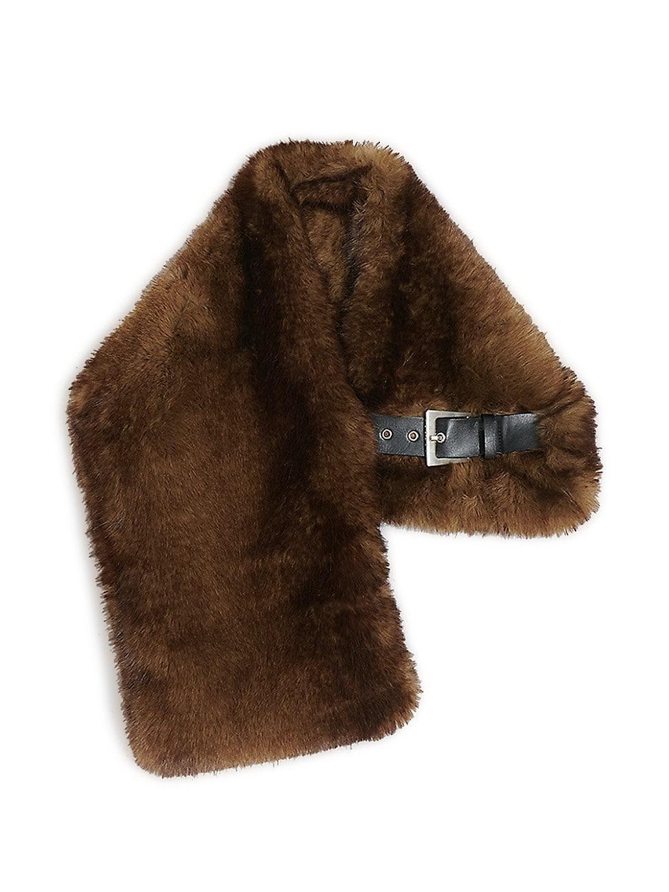 Womens Rowen Faux-Mink Buckle Scarf product image