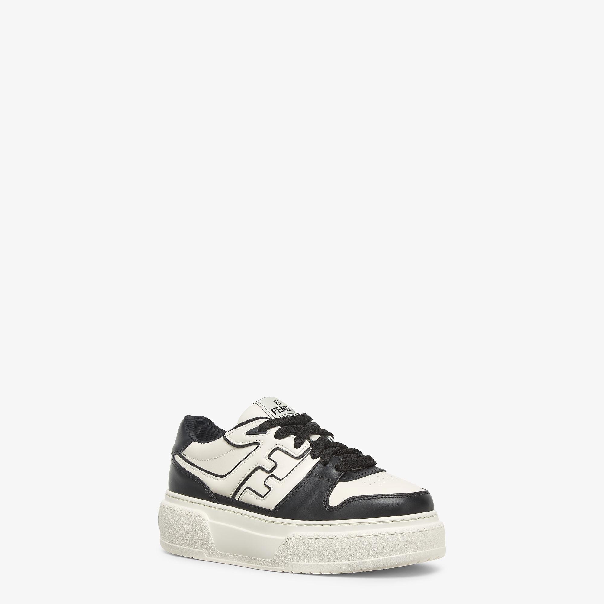 Fendi MatchBlack leather platform low-tops Product Image