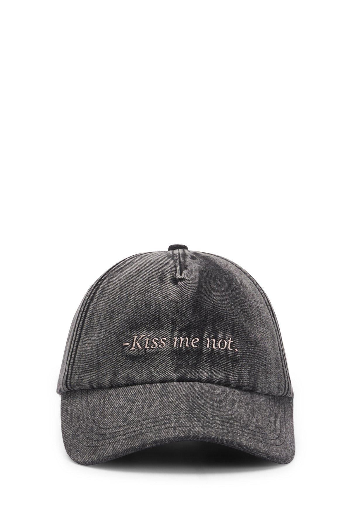 Cotton-twill cap with embroidered slogan Product Image