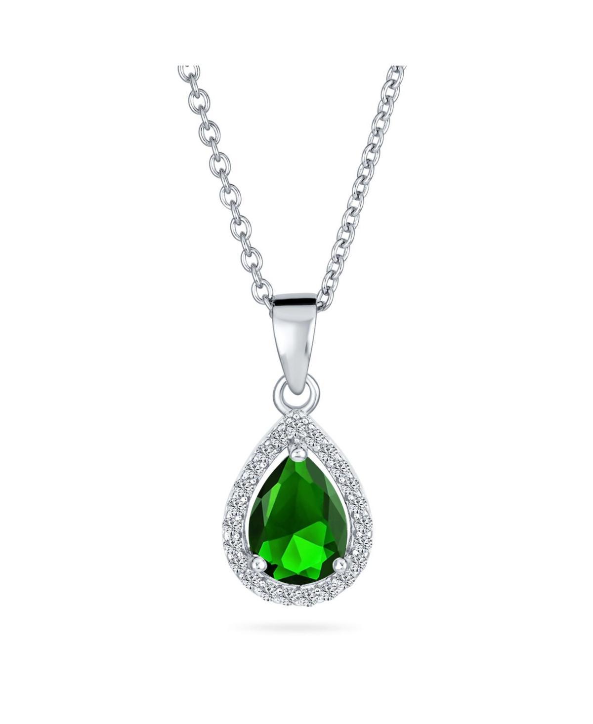 Bling Jewelry Cubic Zirconia Traditional Classic Large Cz Teardrop Solitaire Pendant Necklace For Women .925 Sterling Silver Product Image