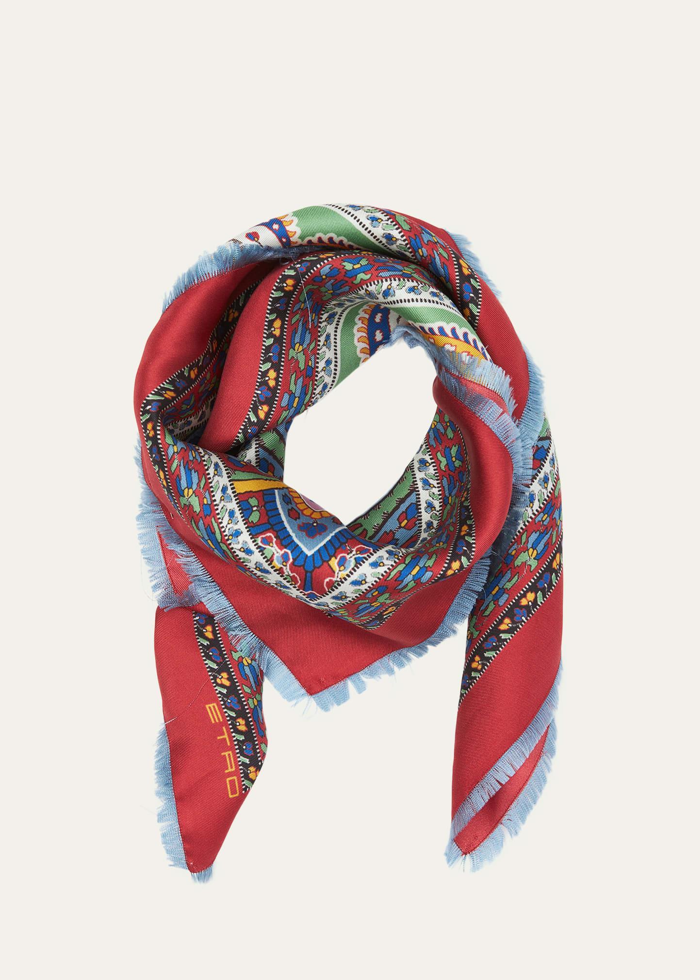 Womens Paisley Silk Foulard product image