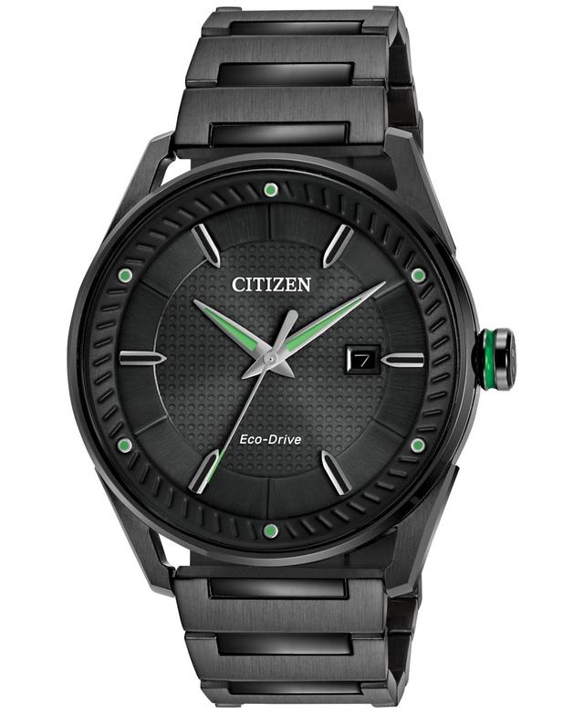 Men's Black Stainless Steel Citizen Eco-Drive Watch Product Image