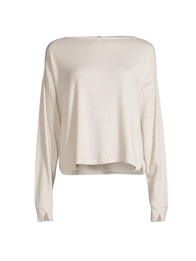 Womens Everyday Sparkle Boatneck Top Product Image