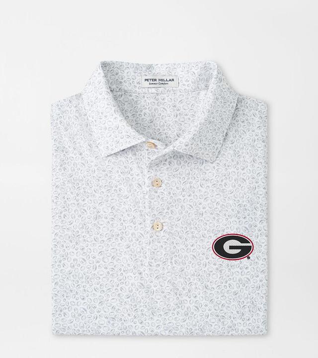 Peter Millar Mens Texas Blitz Performance Polo | Color: White / Gale Grey | Size: 3XL Product Image