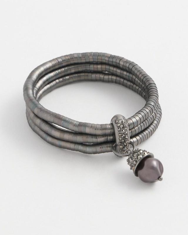 Hematite Triple Link Stretch Bracelet Product Image