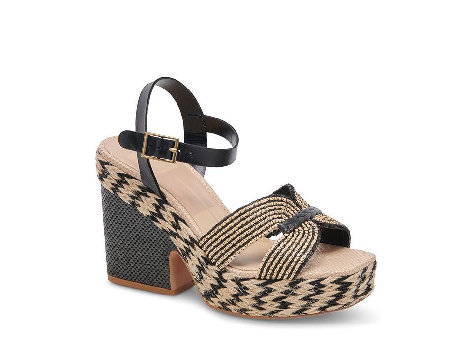 Dolce Vita Cale Raffia Ankle Strap Platform Sandals Product Image