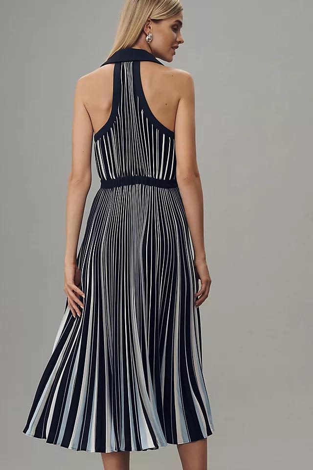 By Anthropologie Halter Pleated Midi Dress Product Image