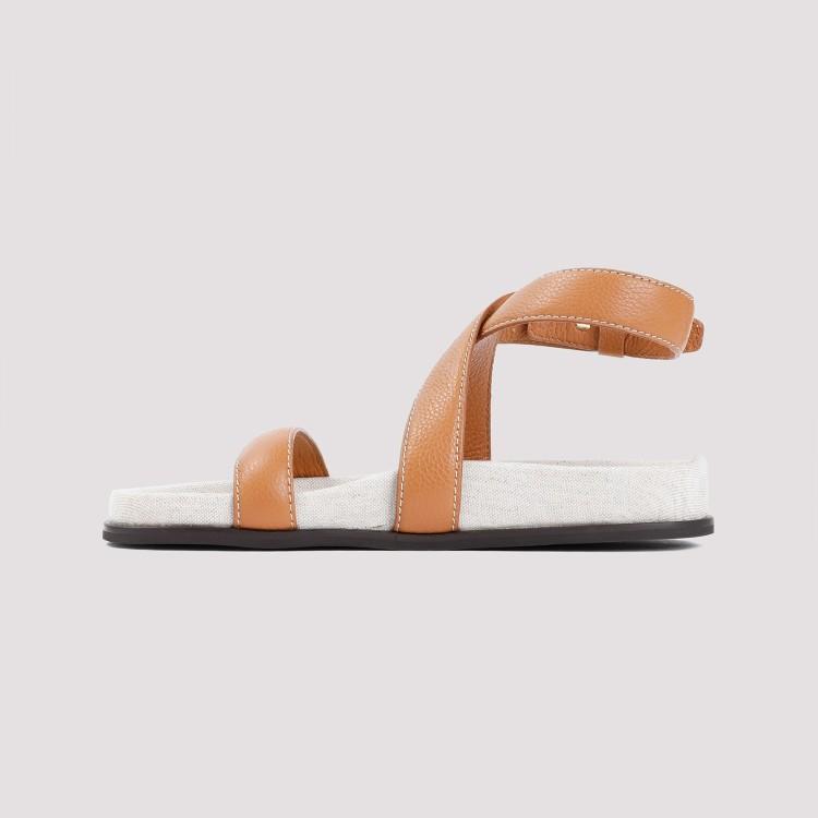 Suede Flat Sandals In White Product Image