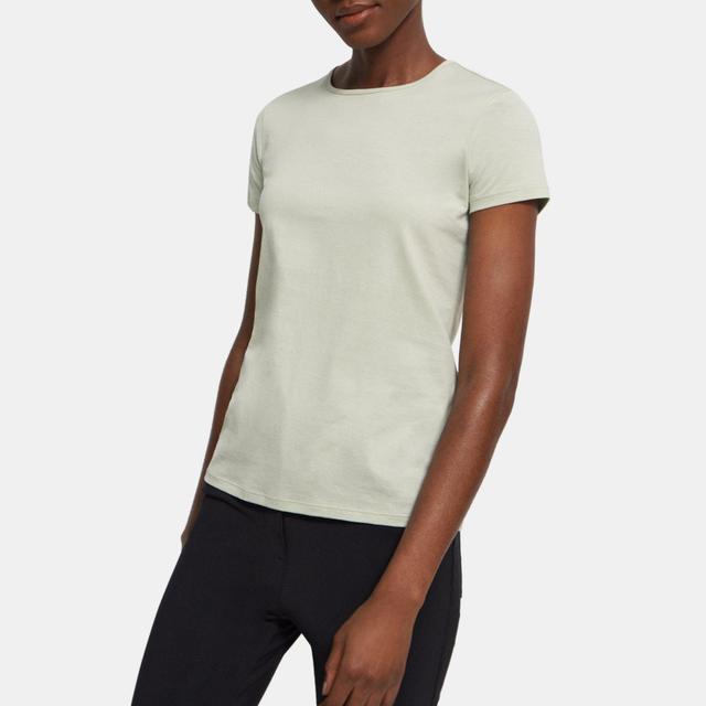 Green Organic Cotton Slim Tee | Theory Product Image