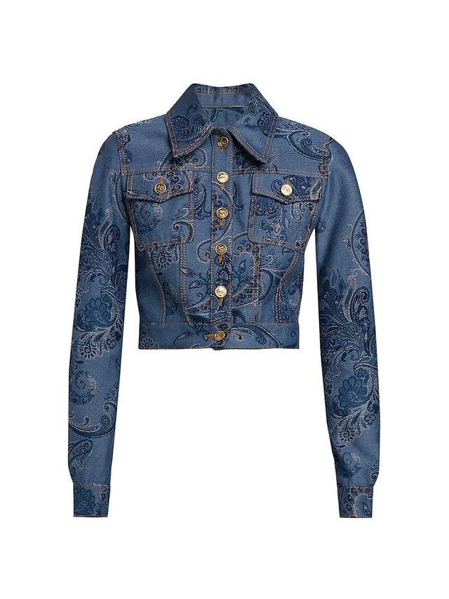 Womens Paisley Denim Jacket Product Image