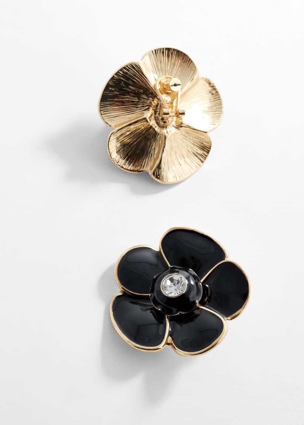 MANGO - Crystal flower earrings - One size - Women Product Image