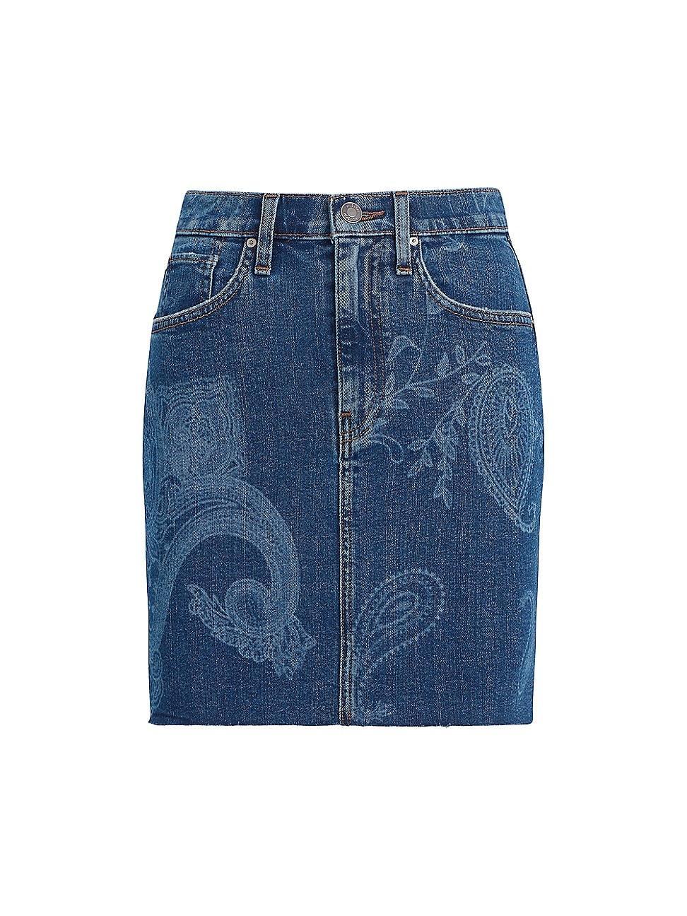 Womens Viper Paisley Denim Miniskirt Product Image