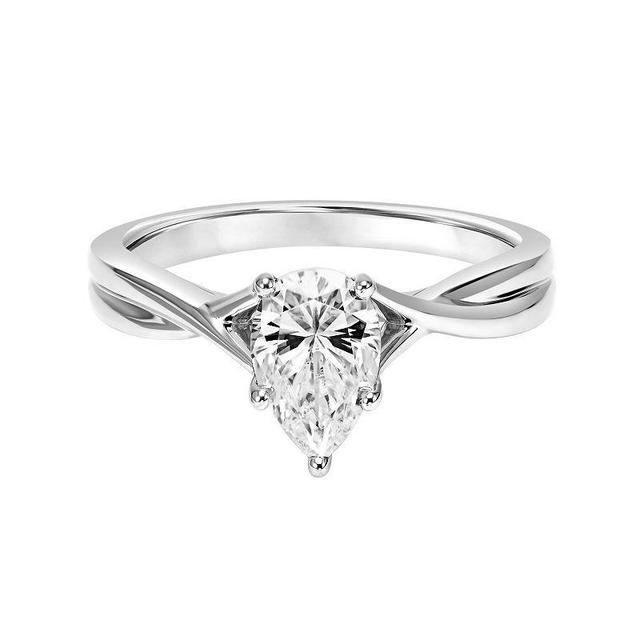 Love Always Sterling Silver 1 Carat T.G.W. Lab-Created Moissanite Solitaire Engagement Ring, Womens White Product Image