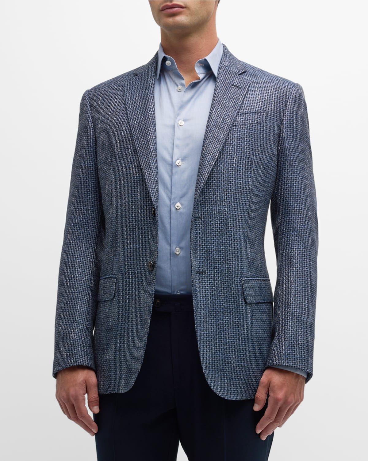 Mens Textured Check Dinner Jacket Product Image