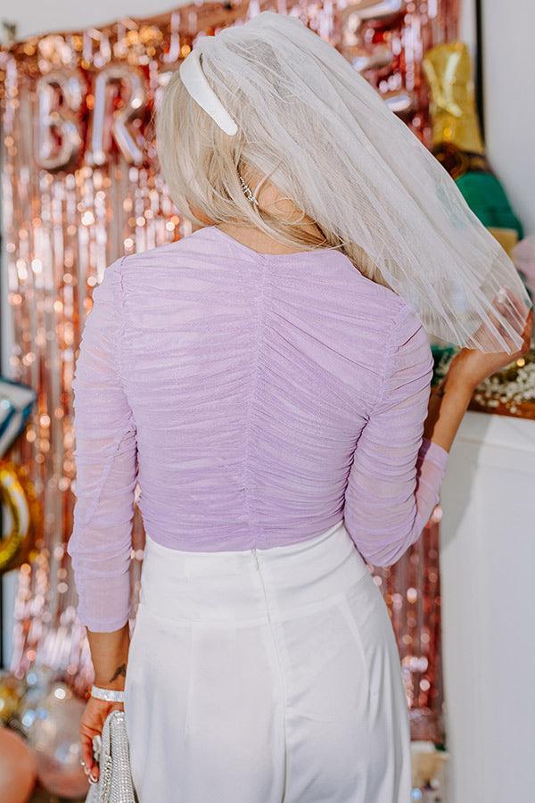 Timeless Classic Ruched Top In Lavender Product Image