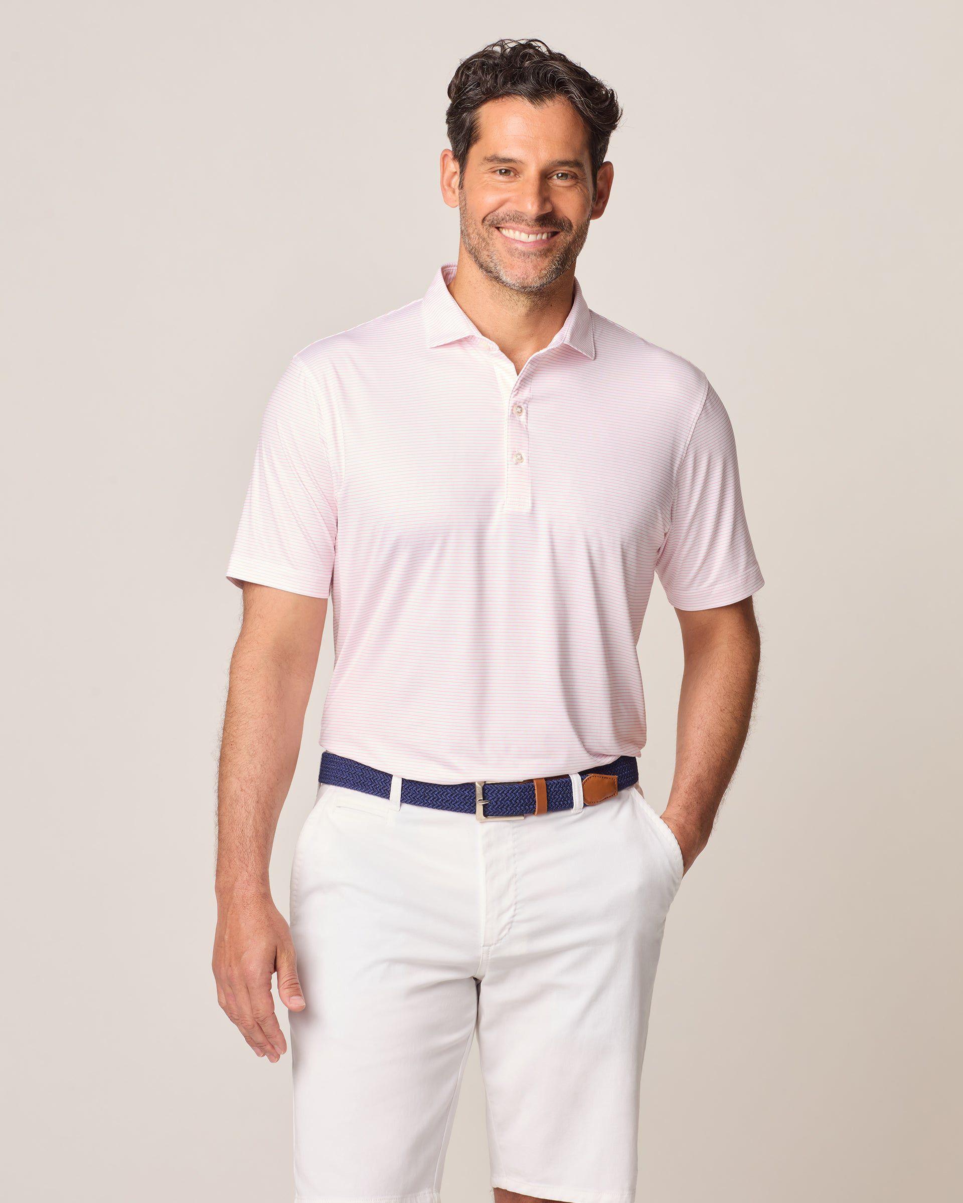 johnnie-O Double Eagle Striped Featherweight Performance Polo Product Image