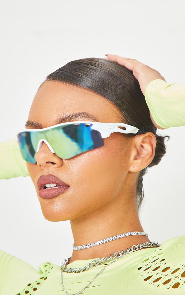 White Cut Out Sporty Sunglasses product image