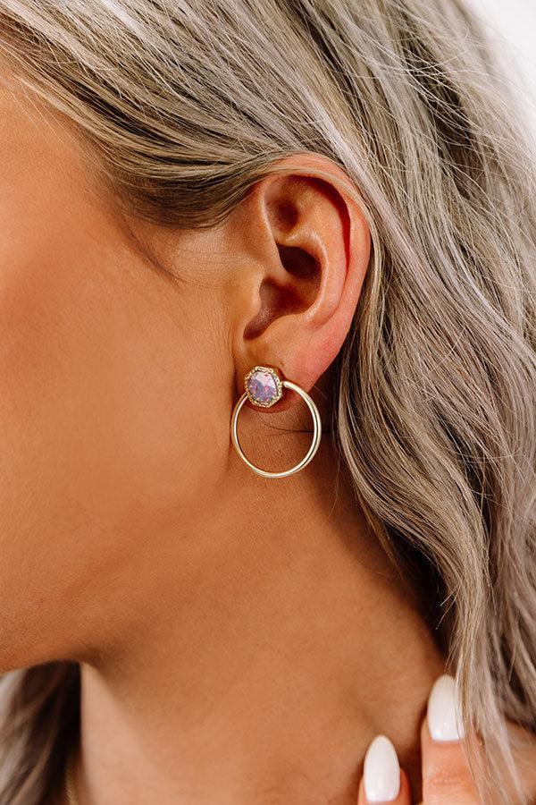 Kendra Scott Davie Gold Hoop Earrings in Lavender Kyocera Opal Product Image