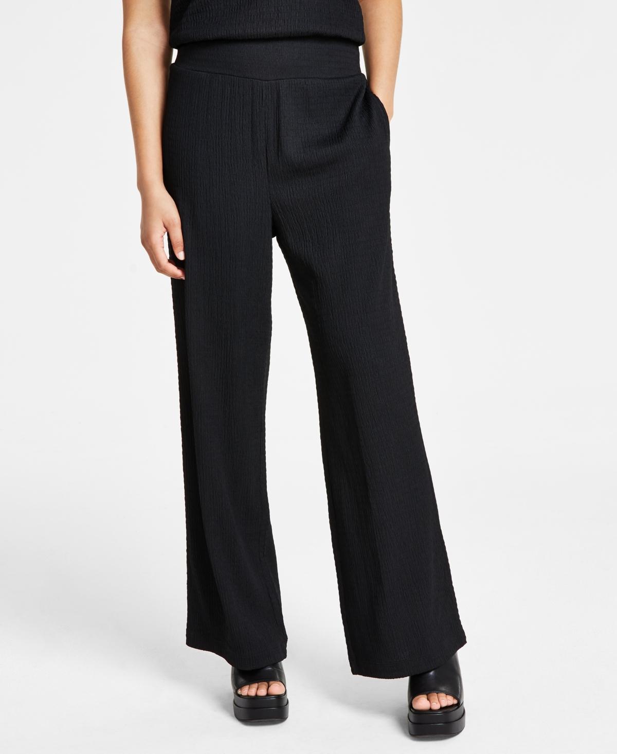 Bar Iii Womens Textured Wide-Leg Pants, Created for Macys product image