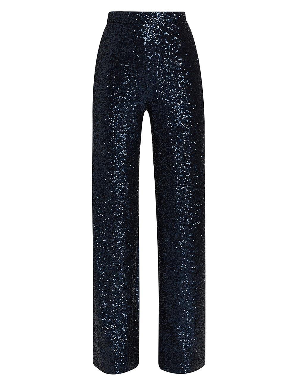 Womens Evening Sequined Wide-Leg Pants Product Image