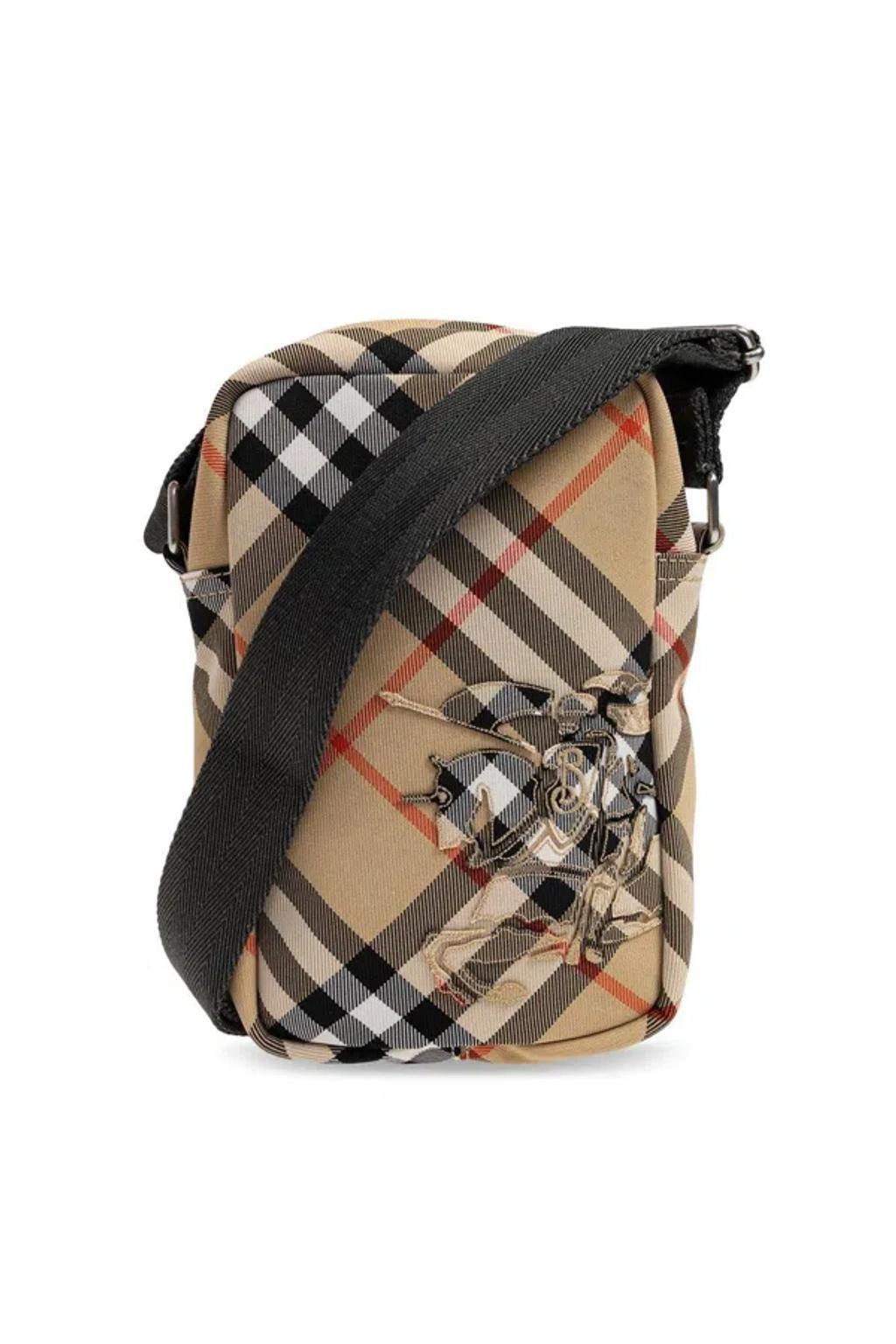 Ekd Motif Checked Phone Bag In Multicolor Product Image