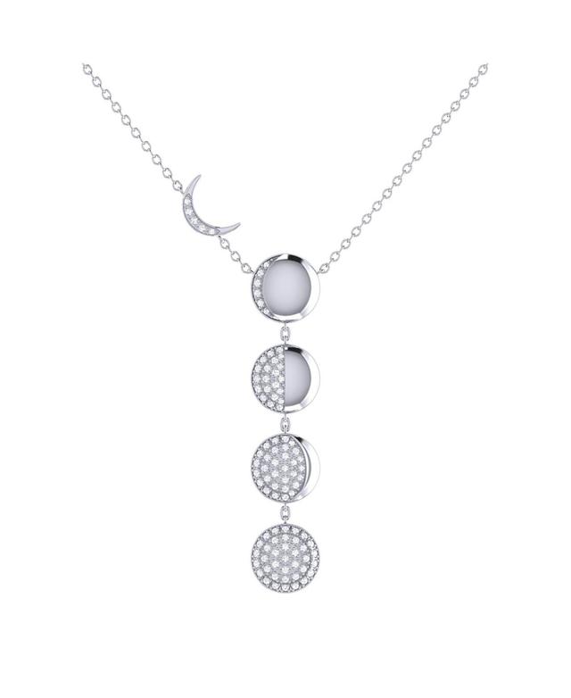 LuvMyJewelry Moon Transformation Design Sterling Silver Diamond Women Necklace Product Image