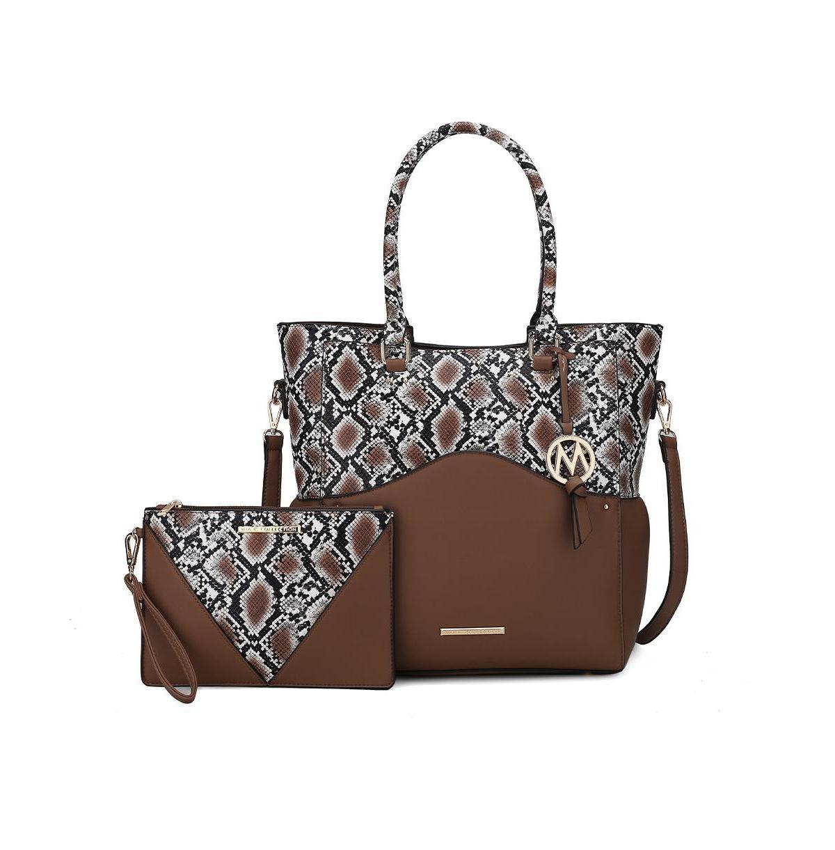 Mkf Collection Iris Snake Embossed Women s Tote Bag with matching Wristlet Pouch by Mia K Product Image