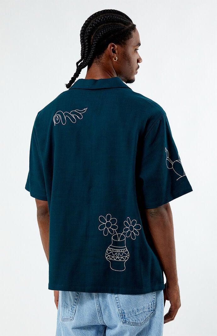 Men's Stitch Applique Oversized Camp Shirt Product Image