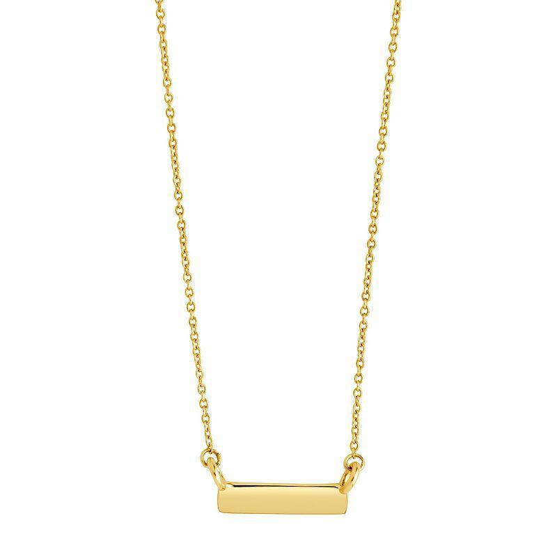 MC Collective 14k Gold Mini Bar Pendant Necklace, Womens Product Image