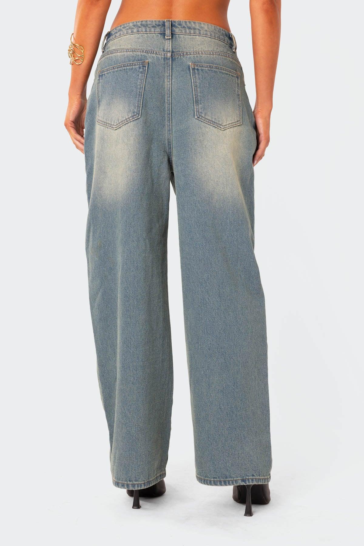 Braya Washed Low Rise Baggy Jeans Product Image