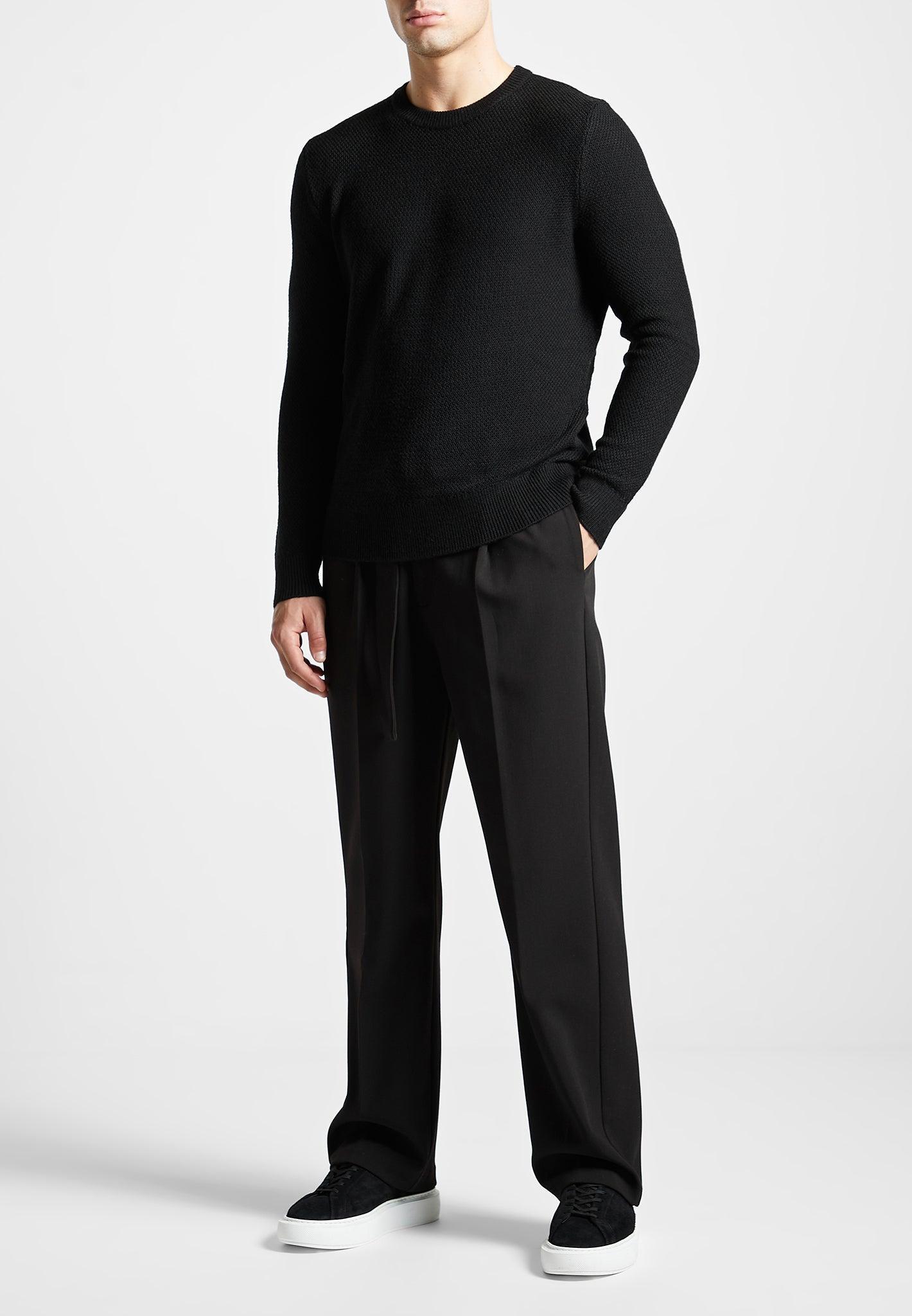 Éternel Textured Wool Blend Jumper - Black Male Product Image