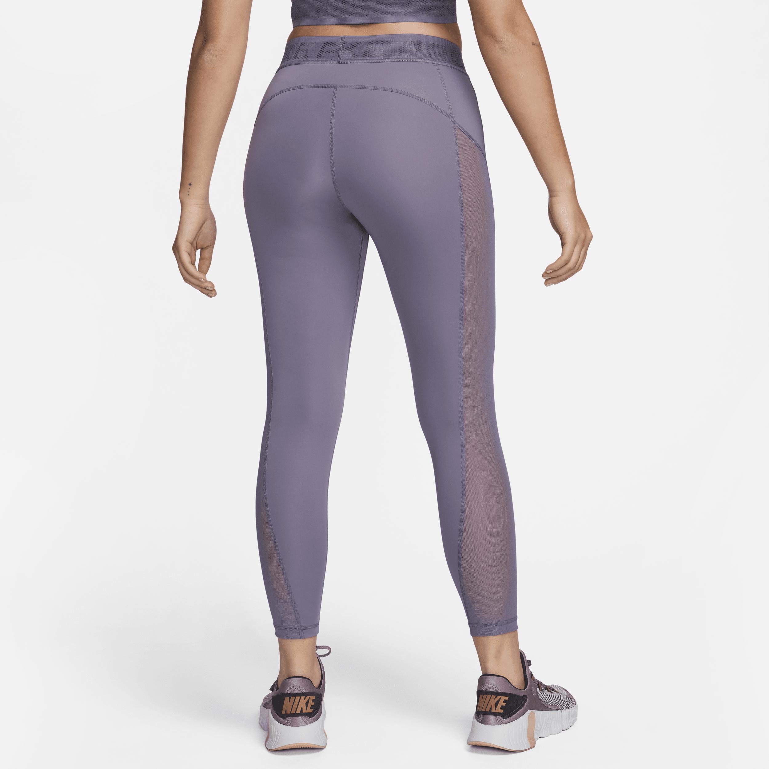 Women's Nike Pro Mid-Rise 7/8 Mesh-Paneled Leggings Product Image