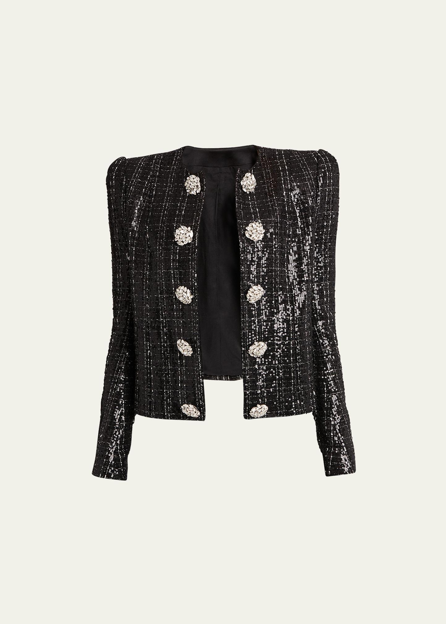 Womens Glitter Tweed Jacket Product Image