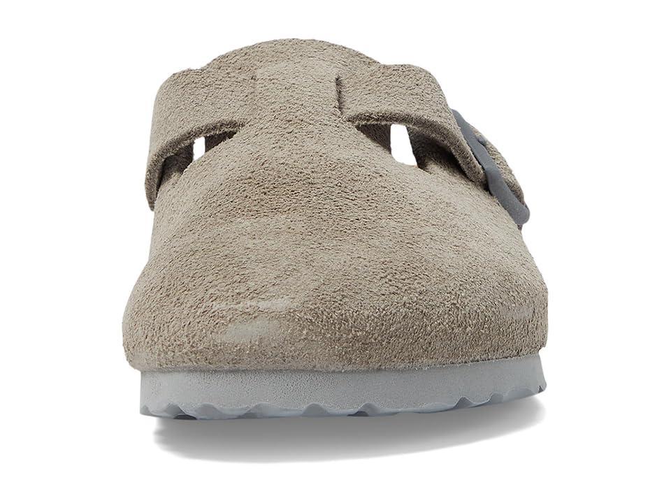 Birkenstock Boston - Suede (Stone Coin) Women's Clog Shoes Product Image