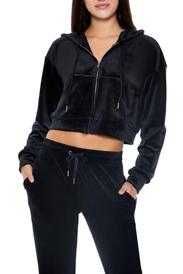 Velour Zip-Up Hoodie | Forever 21 Product Image