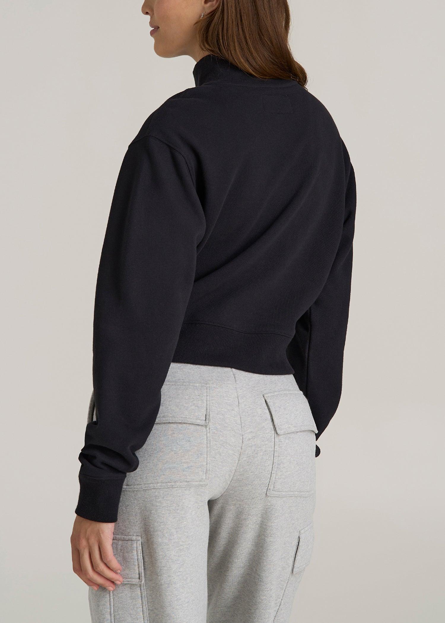 Wearever 2.0 Half-Zip Cropped Sweatshirt for Tall Women in Black Product Image