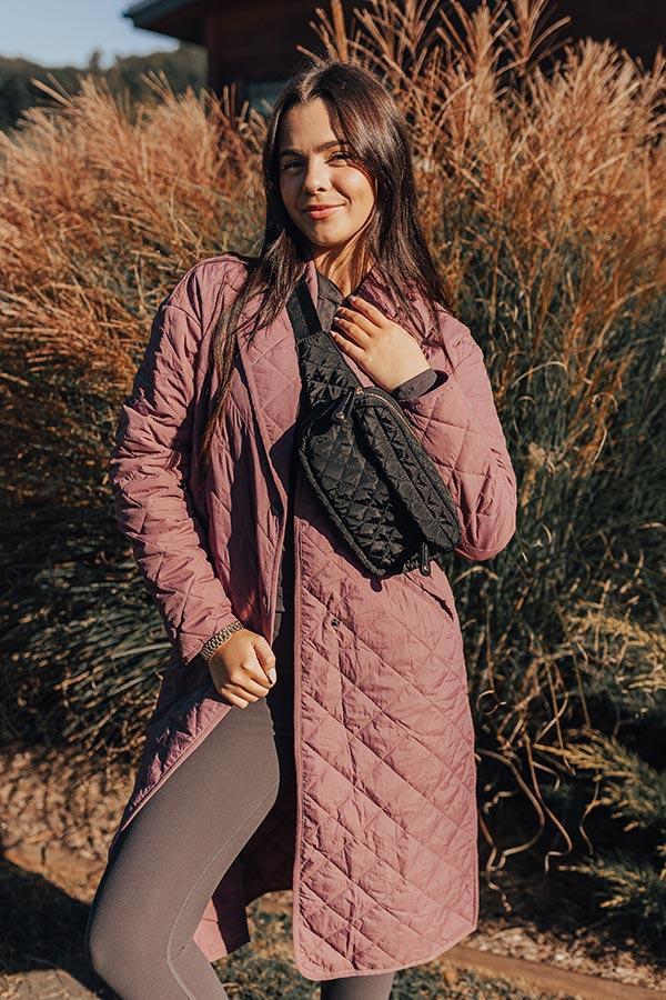 Chilly Wind Quilted Coat in Light Royal Plum Product Image