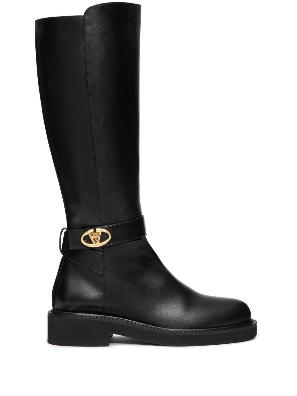 VALENTINO GARAVANI Vlogo Locker Boot In Black Product Image