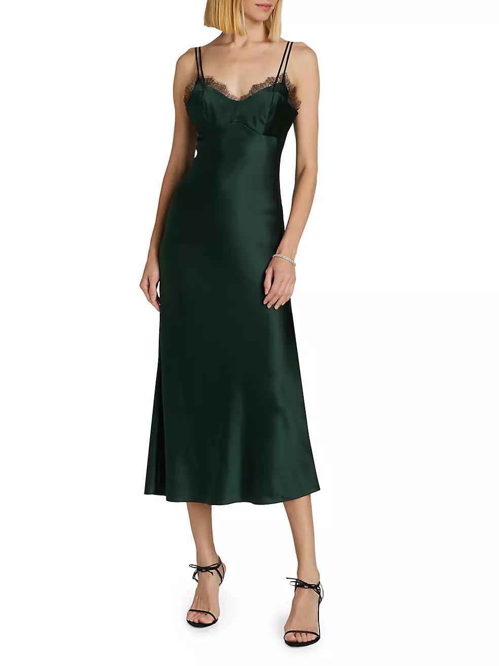 Bixie Stretch Silk Slip Midi-Dress Product Image