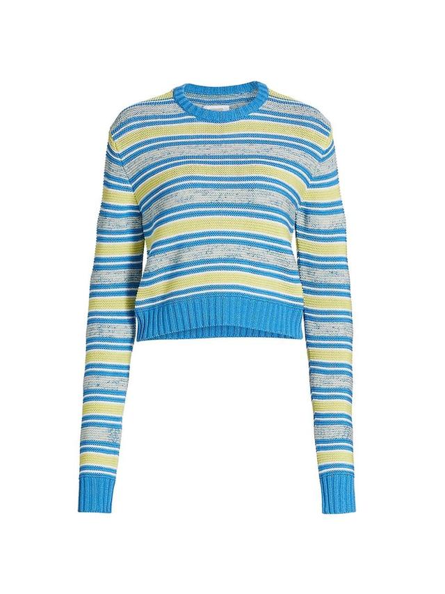 Womens Striped Knit Cotton Sweater Product Image