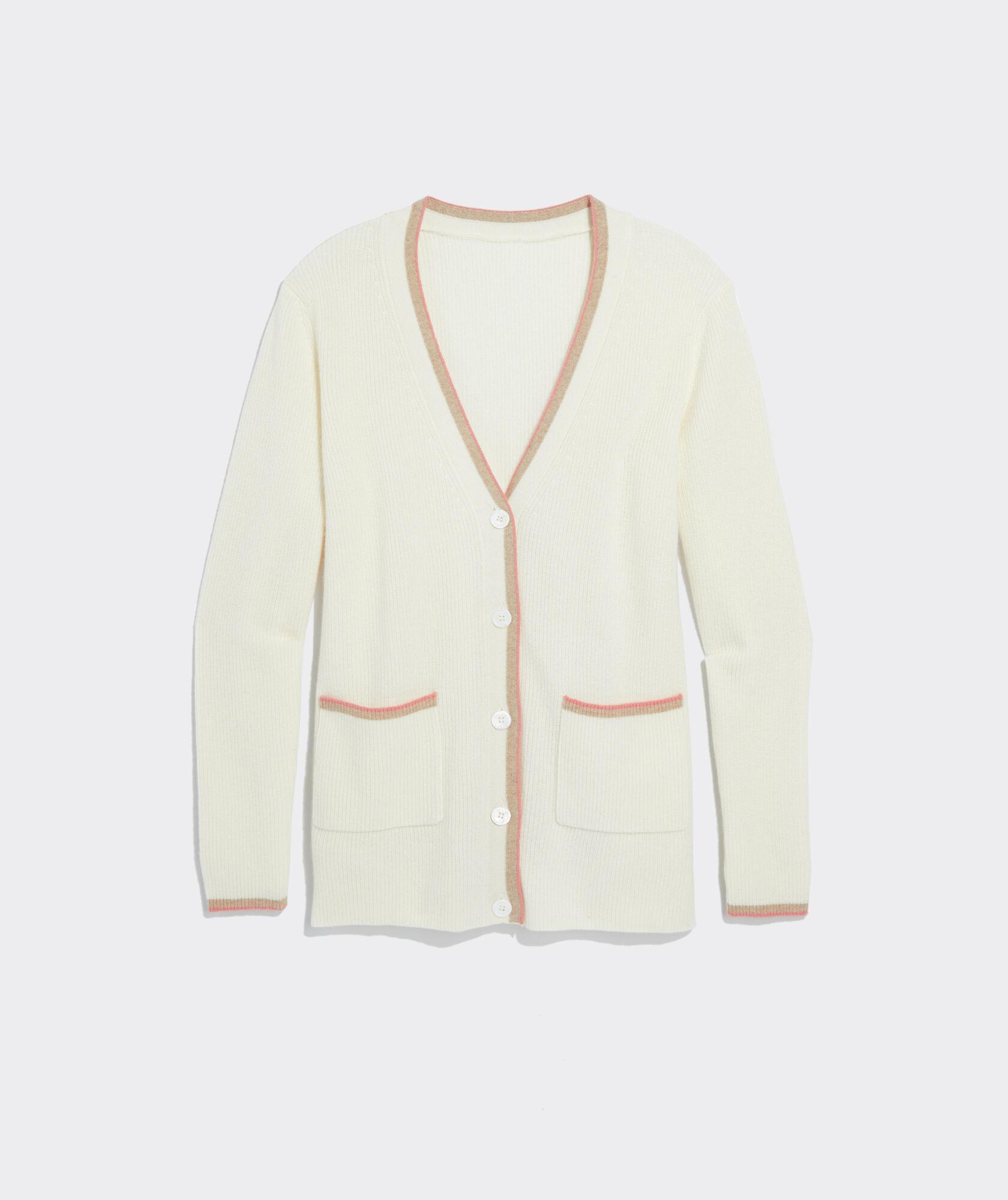 Cashmere Varsity V-Neck Cardigan Product Image