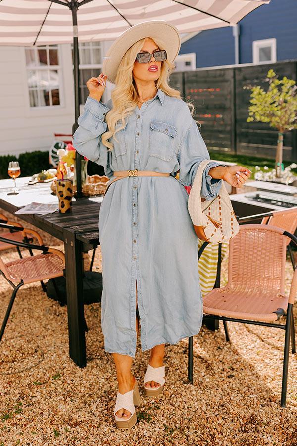 Street Chic Chambray Maxi Dress Curves Product Image