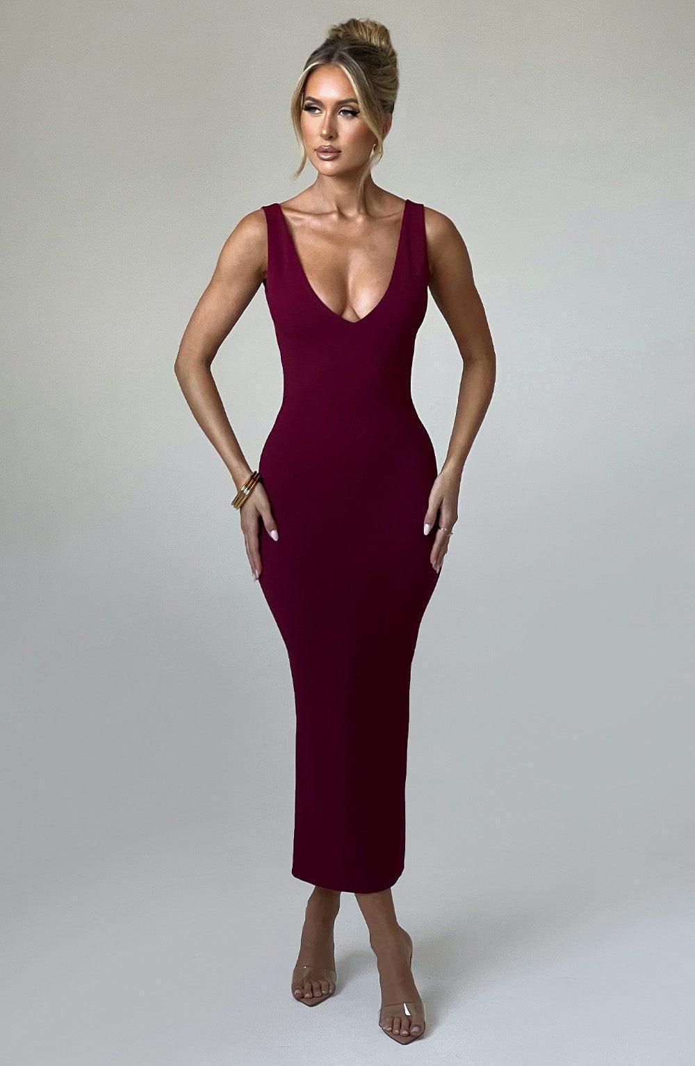 Lucinda Midi Dress - Burgundy Product Image