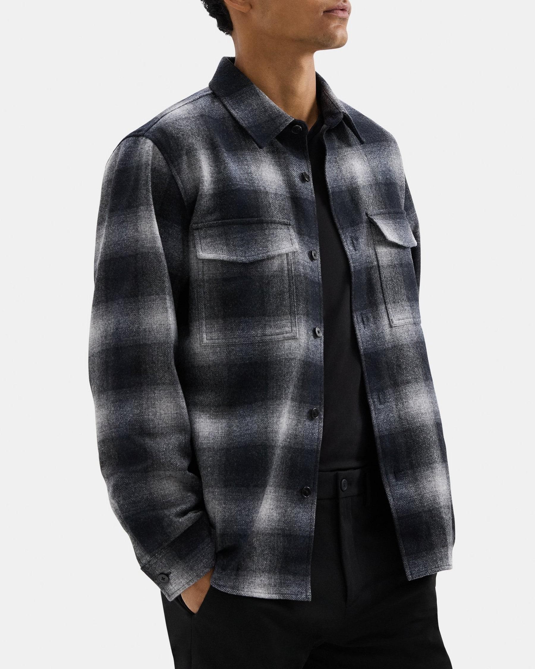 Shirt Jacket in Recycled Wool-Blend Flannel Product Image