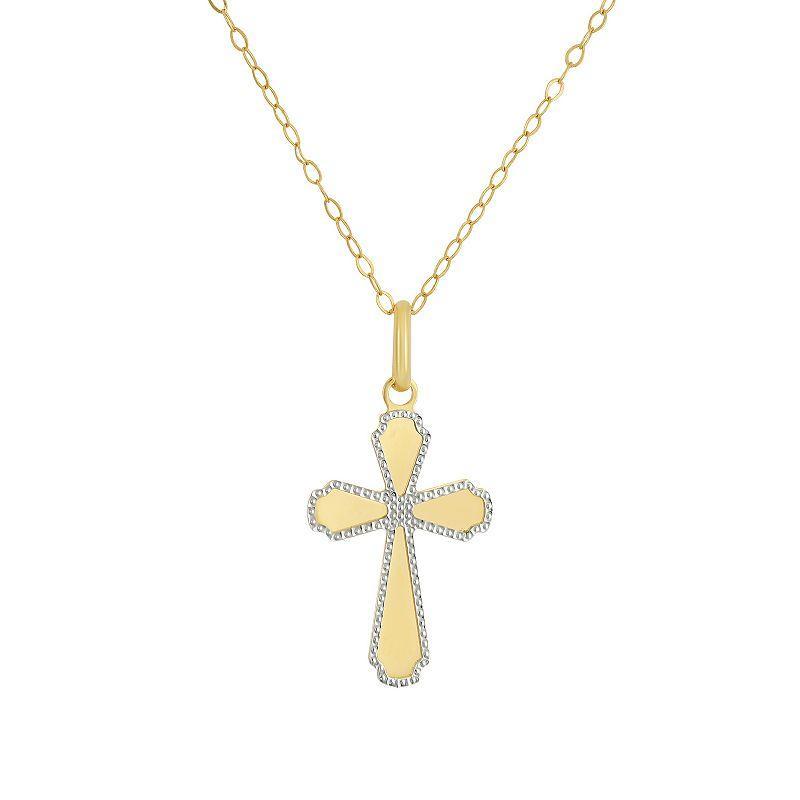 Taylor Grace Two-Tone 10k Gold Byzantine Cross Pendant Necklace, Womens 10k 2 Tone Product Image